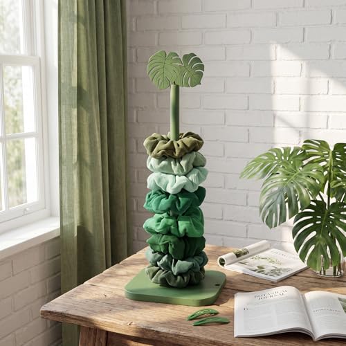 Leinuosen Monstera Leaves Paper Towel Holder Tropical Monstera Wooden Paper Towel Holder Green Ocean Tropical Bathroom Accessories Kitchen Roll Stand Organizer Standing Apartment Housewarming Gift - style: Green Monstera Leaves
