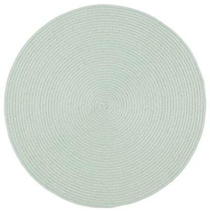 SAFAVIEH Braided Collection Area Rug - 4' Round, Teal, Handmade Country Farmhouse, Ideal for High Traffic Areas in Living Room, Bedroom (BRD402J) - color: Teal, size: 4' (Round)