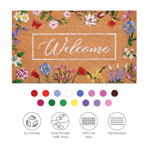 Calloway Mills Butterfly Garden Welcome Doormat (17 x 29) - color: Butterfly Garden Welcome, size: 1'5" x 2'5" (Rectangular)
