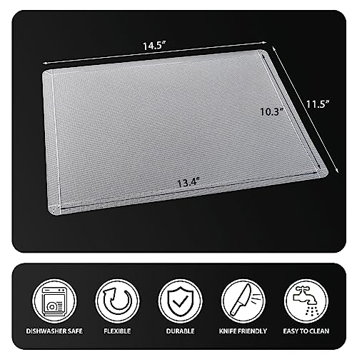 WK Flexible Plastic Cutting Boards Mats with Lip, Foldable Cutting Board for Kitchen Set of 3, Clear Cutting Boards, Nonslip Cutting Mats Sheets, BPA Free, Dishwasher Safe - color: Foldable - Clear - 3