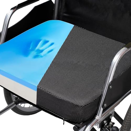 Ifoam Gel Infused Memory Foam Layer Wheelchair Cushion- Seat Cushion -18×16 | Seat Cushion for Wheelchair-Office Chair, Kitchen Chair-Pressure Sore and Tailbone Pain Relief- Polyfoam Base (18×16 ×3 inch) - color: Black, size: 18×16×3 inch