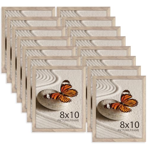 Memory Island 8x10 Photo Frames for Wall and Tabletop Display, 8 by 10 Walnut Wood Grain Picture Frames with HD Plexiglass, Set of 15 - color: Walnut Wood Grain, size: 8x10"