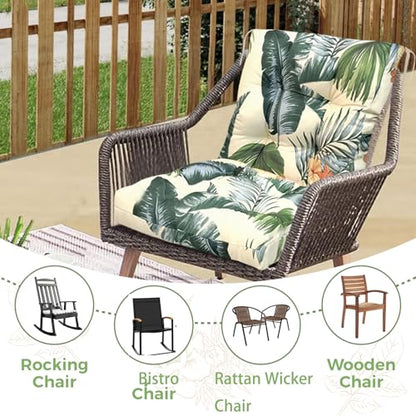 Outdoor Chair Cushions Waterproof Set of 2 Printing Tufted Lawn Dining Chair Cushion for Porch Rattan Chairs Club Chairs 41.7"*20.8"*3.9" Hawaii - color: Hawaii