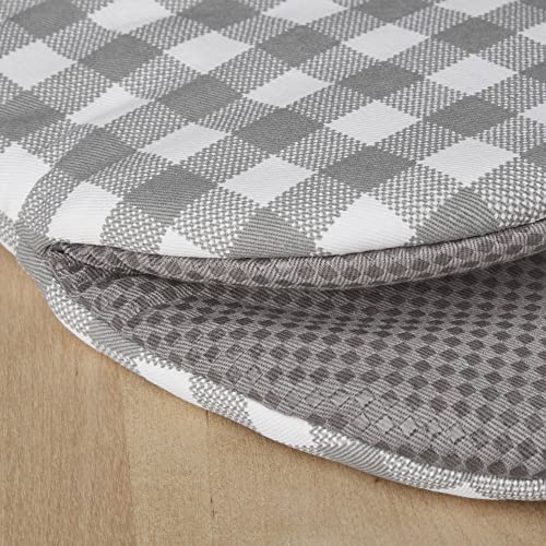KitchenAid Gingham Mini Oven Mitt 2-Pack Set, Grey, 5.5"x8" - color: Gray