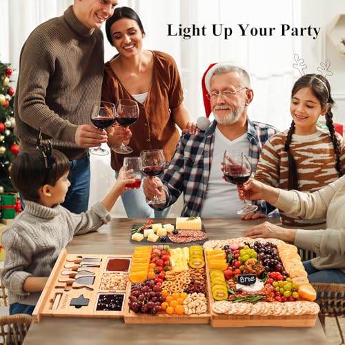 Extra Large Charcuterie Boards Gift Set and Double-Drawer Charcuterie Board Set