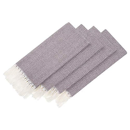 100% Cotton Hand Face Head Guest Gym Towel Set Washcloth Kitchen Tea Towel Dish Cloth Set of 4 (Purple) - color: Purple