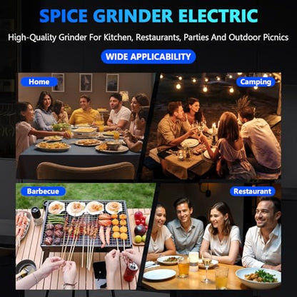 Gravity Electric Salt and Pepper Grinder,BoAn Battery Salt and Pepper Grinder Set,One-Hand Ceramic Larger Chamber Automatic Spice Mill,Adjustable Coarseness with LED Light for Kitchen New Home Gifts