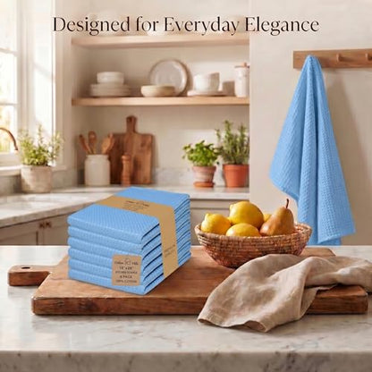 Urban Villa Kitchen Towels Cotton Dish Towels 20”x30” (Set of 6) Sky Blue - color: 071 Sky Blue, size: 18" x 28" (Set of 6)