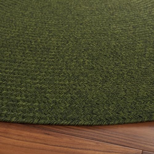 SAFAVIEH Braided Indoor/Outdoor Washable Round Rug 6', Green BRD315A | 1/4" Pile, Machine Washable, Easy Care, Polypropylene Fibers, Handwoven, Round Rug, Living Room, Patio