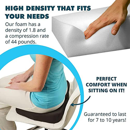 Foamma 6" x 21" x 21" High Density Upholstery Foam, Chair Cushion Square Foam for Dining Chairs, Wheelchair Seat Cushion Replacement - color: High Density, size: 6" x 21" x 21"