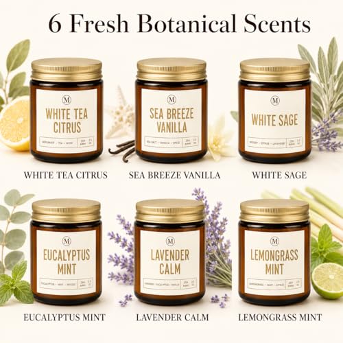 Candles for Home Scented, Aromatherapy Candle Gifts Sets for Women, 6 Pack 3.5oz Soy Wax Long Lasting Jar Candles Gift for Birthday Mother's Thanksgiving Day Present - color: Coconut Vanilla