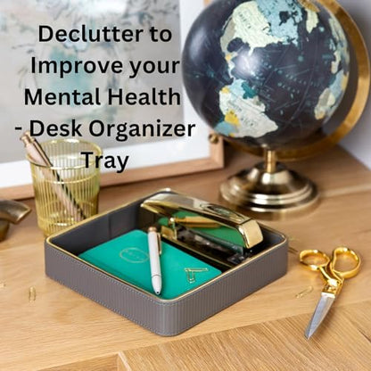 Leather Catchall Valet Tray for Men| Mens Valet Catch All Tray Key Basket - color: Black 1 Pack, size: 8" x 11" x 1.8"