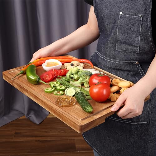 GAOMON 18 x 12 In Acacia Cutting Board for Kitchen, Extra Large Charcuterie Cheese Platter Serving Tray, Food Prep and Serving Boards, Chopping Boards for Meal Vegetables and Cheese - size: 18"L x 12"W