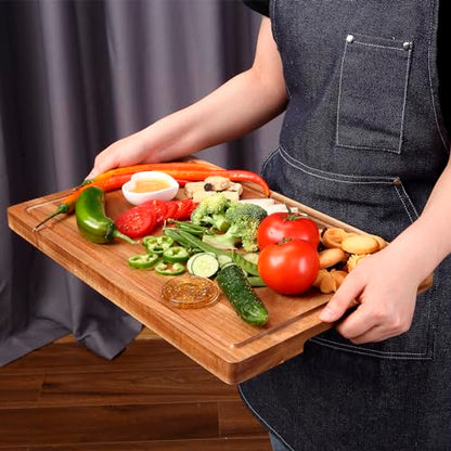 GAOMON 18 x 12 In Acacia Cutting Board for Kitchen, Extra Large Charcuterie Cheese Platter Serving Tray, Food Prep and Serving Boards, Chopping Boards for Meal Vegetables and Cheese - size: 18"L x 12"W