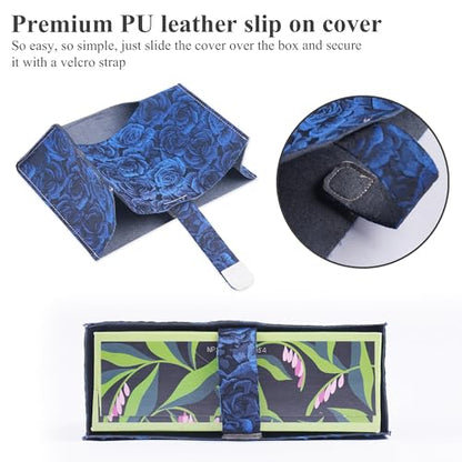 Leather Cover for Disposable Paper Hand Towel Box, Compatible with Kleenex Paper Hand Towel(1-3D Rose Blue) - color: 1-3d Rose Blue