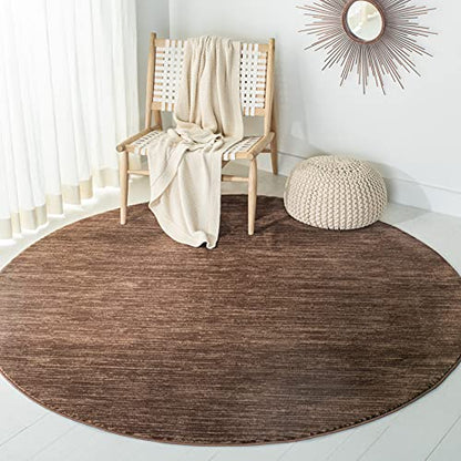 SAFAVIEH Vision Collection Area Rug - 4' Round, Brown, Modern Ombre Design, Non-Shedding & Easy to Clean, Ideal for Living Room, Bedroom, Dining Space (VSN606E) - color: Brown, size: 4' (Round)