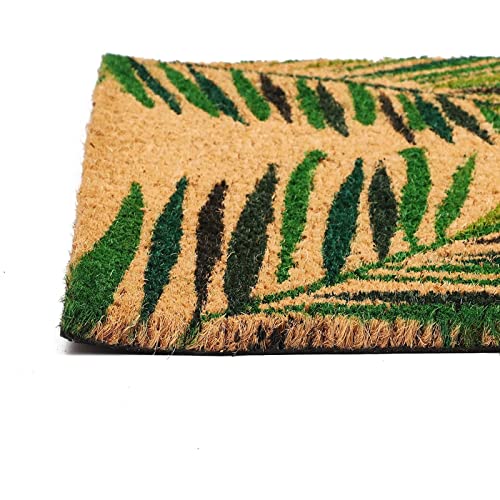 Juvale Door Mat - 30 x 17 in, Brown, Tropical Style - Outdoor Coir Doormat for Front Door - Dirt-Scraping Welcome Mat