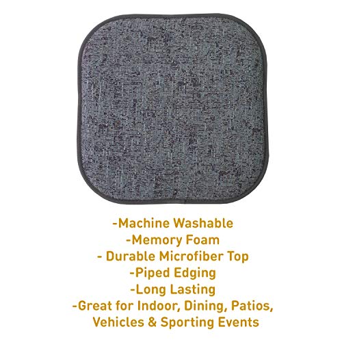 Sweet Home Collection Chair Cushion Memory Foam Pads Honeycomb Pattern Slip Non Skid Rubber Back Rounded Square 16" x 16" Seat Cover, 4 Pack, Broadway Multi Blue - color: Broadway Multi Blue, size: 4 Pack