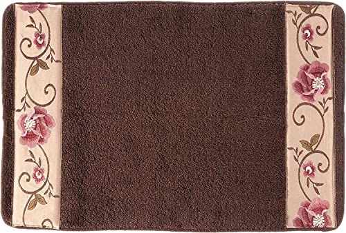 Zahari Home Larrisa Floral Bathroom Rug Luxury Bath Rug Washable Contemporary Decor Beautiful Shower Mat Unique Design Stylish Non Slip Shower Mat Flower Bath Rug Bath Shower Tub Decor - color: Larrisa, style: Bath Rug