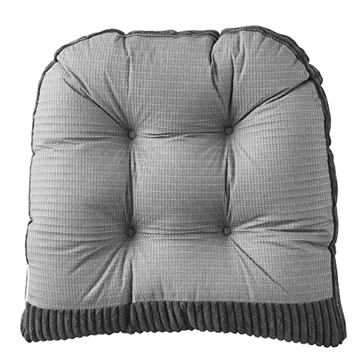 Sweet Home Collection Rocking Chair Cushion Premium Tufted Pads Non Skid Slip Backed Crushed Velvet Cover Set of Upper and Lower with Ties, 21 in x 17 in | 17 in x 17 in, Velvet Gray (Pack of 5) - color: Velvet Gray, style: 21" X 17"/17" X 17" (Pack of 5)