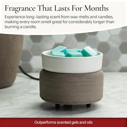 Candle Warmers ETC 2-in-1 Candle and Fragrance Warmer for Warming Scented Candles or Wax Melts and Tarts with to Freshen Room, Gray Texture - style: Gray Texture
