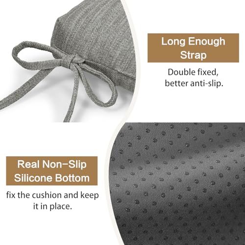 baibu Patented Dual-Layer Rocking Chair Cushion Set, 19.5 x 19.5 in, Grey | Two-piece memory foam seat and back cushion set with secure ties and a non-slip bottom for indoor rocking chairs. - color: Grey