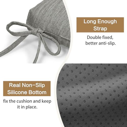 baibu Patented Dual-Layer Rocking Chair Cushion Set, 19.5 x 19.5 in, Grey | Two-piece memory foam seat and back cushion set with secure ties and a non-slip bottom for indoor rocking chairs. - color: Grey