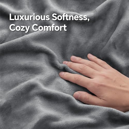BEDELITE Flannel King Size Pillow Cases Set of 2, Gray, 20x36 Inches | Super Cozy Fuzzy Velvet Pillow Shams with Zipper Closure, Soft Fleece Pillowcases for Bedroom, Sofa, Couch, All-Season Use - color: Gray, size: 36" x 20" (Pack of 2)