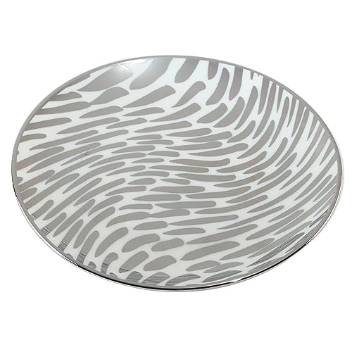 Certified International Matrix Silver Plated 6" Luncheion/Canape Plates Set of 6 Assorted Designs