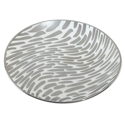 Certified International Matrix Silver Plated 6" Luncheion/Canape Plates Set of 6 Assorted Designs