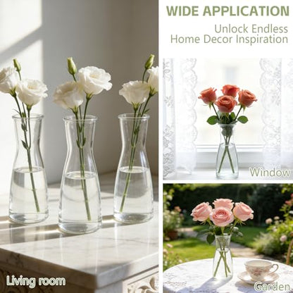 24 Set Glass Bud Vases for Centerpieces Small Clear Flower Vase Modern Decorative Vases Mini Clear Bud Vases Mini Decorative Bulk Vase for Bridal Shower Wedding Birthday Party Dining Table Decor