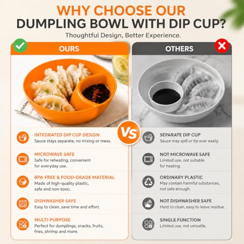6 Colors Divided Snack Bowls, Anti Soggy Chip Dip Serving Dishes, Stackable Plastic Bowls, Microwave & Dishwasher Safe, Ideal for Home Party, Salad, Nuts, Salsa - color: Orange