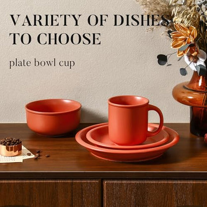 GZG 18 oz Coffee Mugs, Set of 4, Terracotta Blush | Modern Ceramic Coffee Cups with Handle, Large for Tea, Latte, Milk, Cocoa, Rustic Matte Glaze, Microwave & Dishwasher Safe - color: Terracotta Blush, size: 4 pcs Mug Set