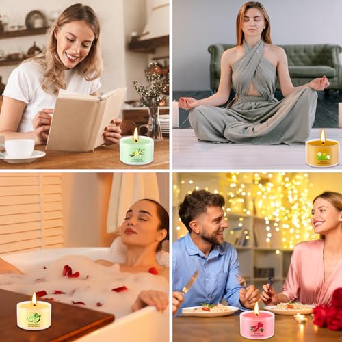 Aromatherapy Scented Candles 20 Pack - Small Candle Gift Set for Women with 10 Scents, 35g Long-Lasting Soy Wax Candles for Relaxation, Yoga, Bath, Home Decor, Mother's Day, Birthday Present