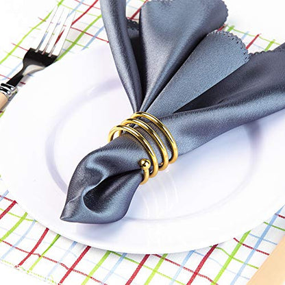 6Pcs Gold Napkin Rings Round Napkin Ring Set of 6 Napkin Holders for Cloth Napkins for Wedding, Thanksgiving, Fall Party, Valentines Day, Easter Table Decor. - style: Ring-gold