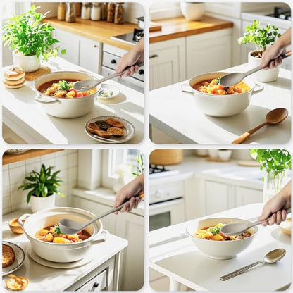 Silicone Kitchen Cooking Utensils Set: MOACC Heat Resistant 13inch Long Kitchen Gadgets, BPA Free Non Stick Rubber Cook Accessories For Food Prep, Frying, Serving, Basting (Light Grey) - color: Light Grey