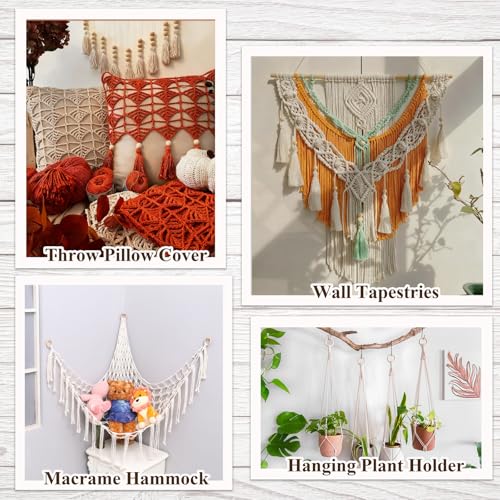 93 Pcs Macrame Kit Includes 4pcs Macrame Wooden Sticks 34pcs Wooden Rings Circles 55pcs Wood Beads Unfinished Wood Rings Beads Sticks for Macrame Wall Hanging Craft DIY Plant Hangers Crafts Knitting
