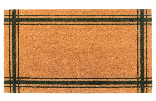 KAF Home Coir Doormat with Heavy-Duty, Weather Resistant, Non-Slip PVC Backing | 17 by 30 Inches, 0.6 Inch Pile Height | Perfect for Indoor and Outdoor Use (Green) - color: Green