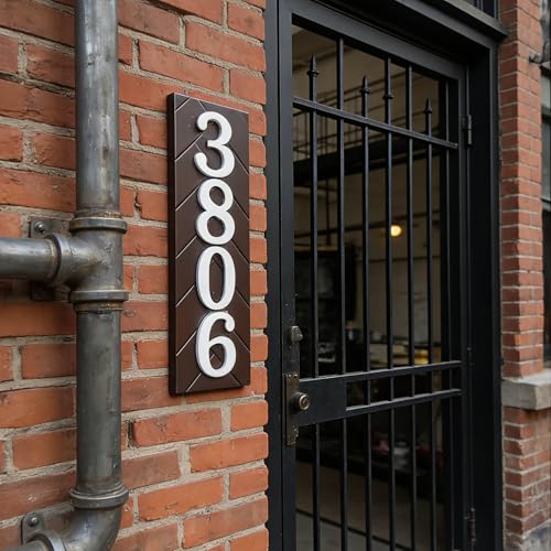 Personalized Vertical Address Plate,House Number Sign,House Numbers Sign for Outside,Custom Wood Address Numbers for House Modern House Numbers,Street Name Address Sign,Great Housewarming Gifts Idea (vertical address signs) - color: vertical address signs
