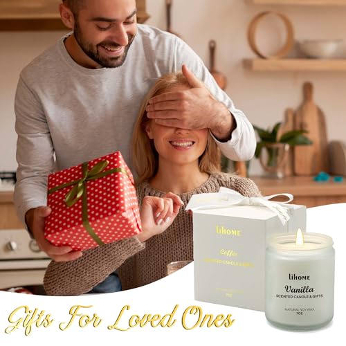 Candles Gifts for Women - Scented Candles, Natural Soy Wax Candles for Home Scented Perfect for Christmas, Birthday, Mother's Day, Vanilla Candle - size: White(7oz)