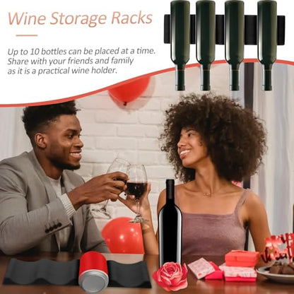Luxshiny Foldable Wine Bottle Holder Stacker Silicone Rack Mat Compact Organizer for Kitchen Countertop Storage Display up to 10 Bottles Home Bar Mini Fridge