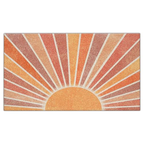 Nogrit Welcome Mat Outdoor Doormat Outdoor Entrance Boho Welcome Mats for Front Door Doormat 17x30 Indoor Entrance Mats for Front Door Front Door Mat Outside Entrance - color: Non Slip Pvc - Sun