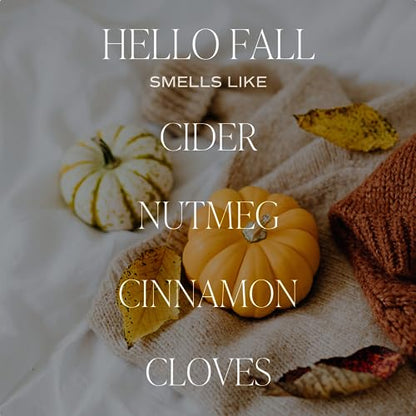 Sweet Water Decor Hello Fall Reed Diffuser Set - Hot Cider, Cinnamon, Cloves, Apple, and Nutmeg Scented Diffuser - Scent Diffusers for Home, Long Lasting Fragrance, Made in the USA - style: Hello Fall No. 17