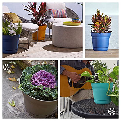 Bloem 010280 Saturn Planter with Saucer, 5", Black (SP0500), 5" - color: Black, size: 5"