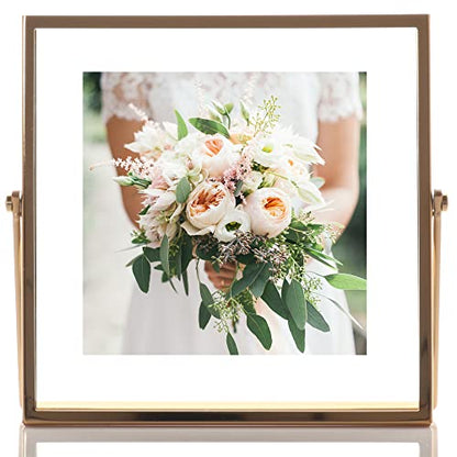 Lawrence Frames Metal Easel Float Picture Frame, 4x4, Gold - color: Gold, size: 4x4
