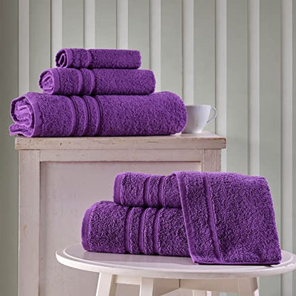 Hawmam Linen Personalized Towels - Customized Turkish Cotton Towel Set, Monogrammed Towels with Initials, Name & Embroidery, Idea for Weddings, Bridal Showers, Anniversaries, for Couples - Purple - color: Lilac
