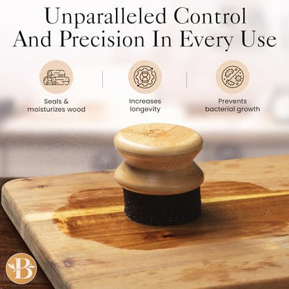 Cutting Board Oil Applicator Brush - Bamboo Wood Oil Brush for Applying Mineral Oil, Wax, Conditioner & Butcher Block Oil on Cutting Boards, Bamboo Boards, Wooden Utensils, Kitchen Maintenance Tool - color: Bamboo
