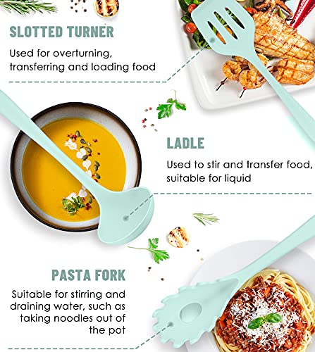 Kitchen Utensils Set-12 Pieces Silicone Cooking Utensils Set (Dishwasher Safe) 392°F Heat Resistant Spatula Set,Kitchen Utensil Set for Nonstick Cookware,Best Kitchen Tools with Holder | Dishwasher Safe 392°F Heat Resistant Spatula Set Kitchen Utensil Set