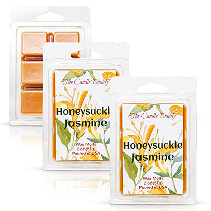 The Candle Daddy - Honeysuckle Jasmine - Floral Honeysuckle & Jasmine Scented Melt- Maximum Scent Wax Cubes/Melts- 1 Pack -2 Ounces- 6 Cubes
