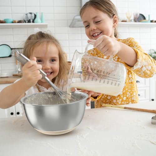 KITEISCAT Stainless Steel Mixing Bowls with Lids – Set of 5 Large Nesting Metal Bowls for Kitchen, Baking, Cooking, Food Prep & Storage, Non-Slip Base, Dishwasher Safe,Khaki - color: Khaki